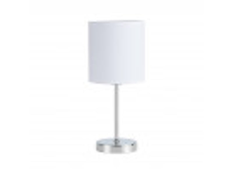  Lampe à poser fabrilamp chanza e14 coloris blanc chromé 37 x 16 x 16 cm 157671001 - Conforama B