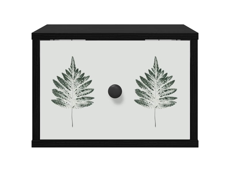  Table de chevet - cabinet de chevet - table de nuit mural hanau chêne noir 36 x 33 x 25 cm  - Conforama C