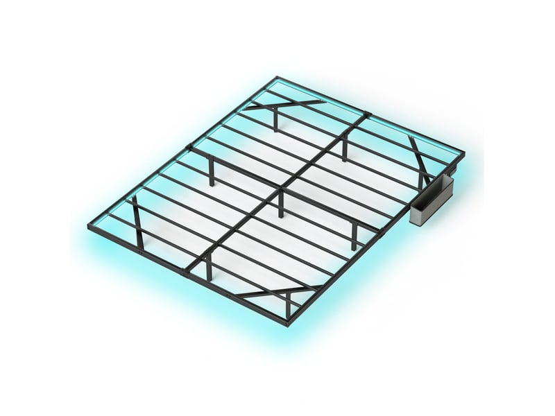  Modenvie lit double 160x200 cm - structure flottante avec led et ports usb-c - usage quotidien - noir  - Conforama A