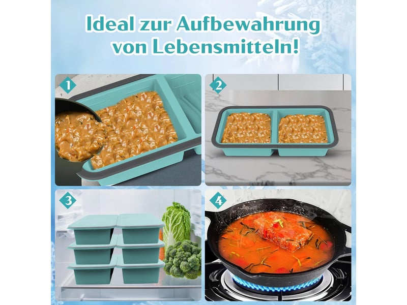  Moule à soupe en silicone avec couvercle, boîte à lunch compartimentée, 2 compartiments, 1000 ml, ensemble de 2 pièces, bleu ZYS01843LHY - Conforama D