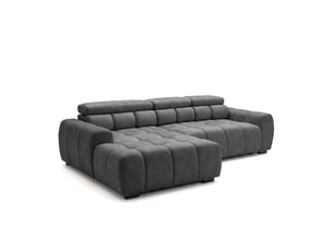 Canapé d'angle aldo avec fonction couchage, côté gauche, tissu salvador wr, graphite (15)