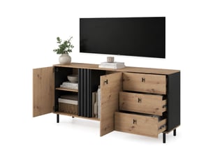 Buffet 2 porte(s)  3 tiroir(s) DMORA Haradali - 165 cm coloris marron 