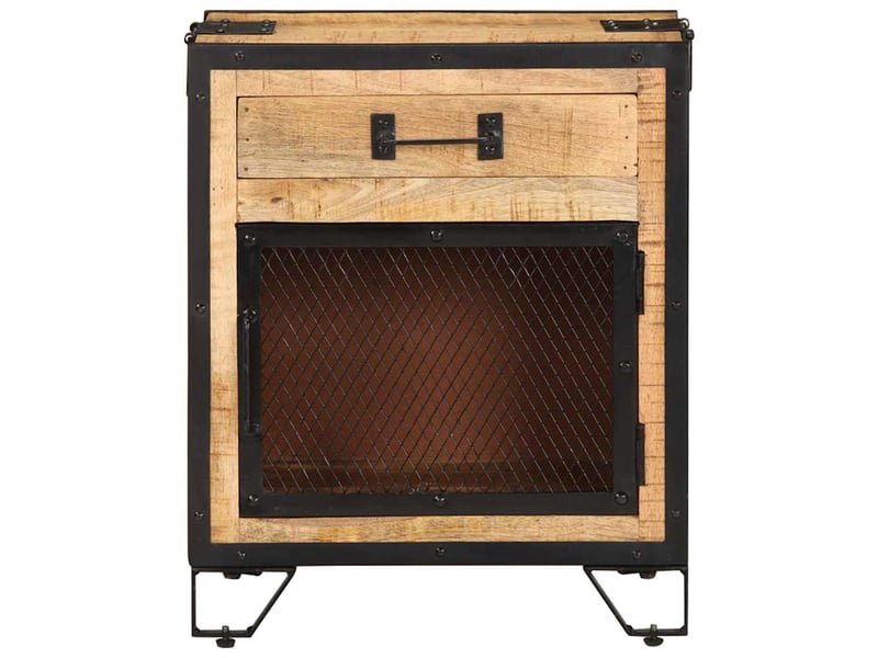 Table de chevet - cabinet de chevet - table de nuit 43x30x51 cm bois de manguier massif brut  - Conforama B
