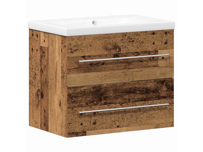  Meuble de lavabo de salle de bain, armoire de bain 2 pc bois ancien cf65494  - Conforama A