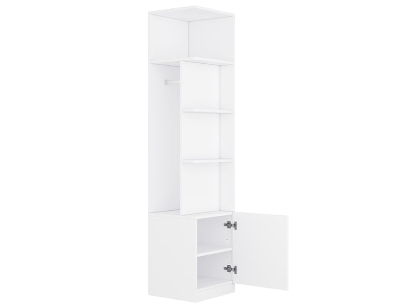  Grande armoire dressing 270 x 45 x 200 cm, 6 portes, 4 tringles, 4 tiroirs, bois et mdf, blanc ABC - Conforama D