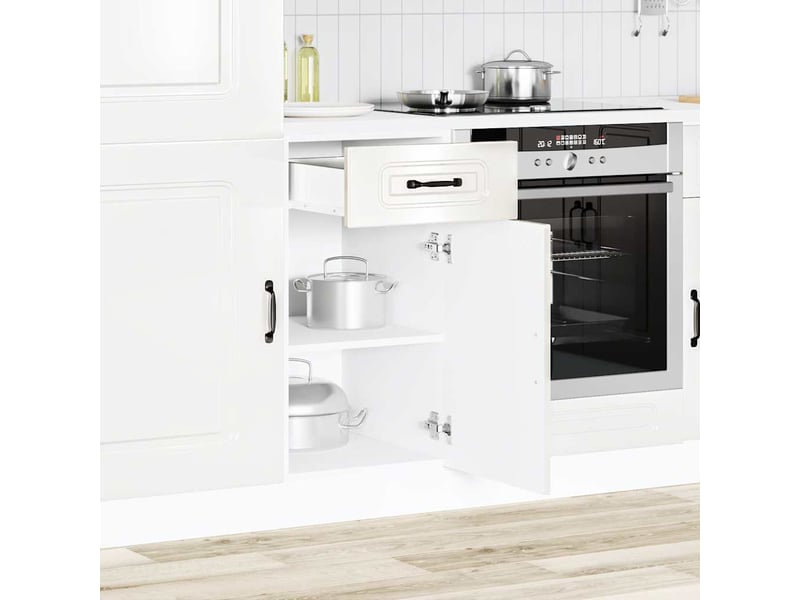  Meuble de rangement, armoire de cuisine kalmar blanc brillant bois ingénierie  - Conforama B
