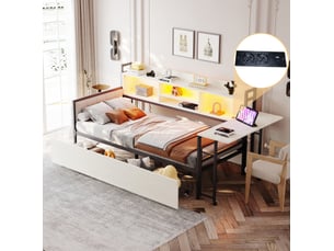 Lit simple 90x200 cm OKWISH coloris blanc