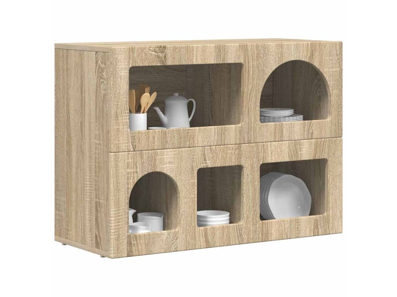  Buffet - bahut - meuble de rangement elst chêne sonoma 80,5 x 35 x 59 cm bois d'ingénierie  - Conforama C