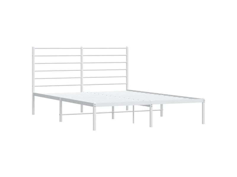 Lit double- lit adulte - cadre de lit métal sans matelas et tête de lit blanc 140x190 cm - Conforama B