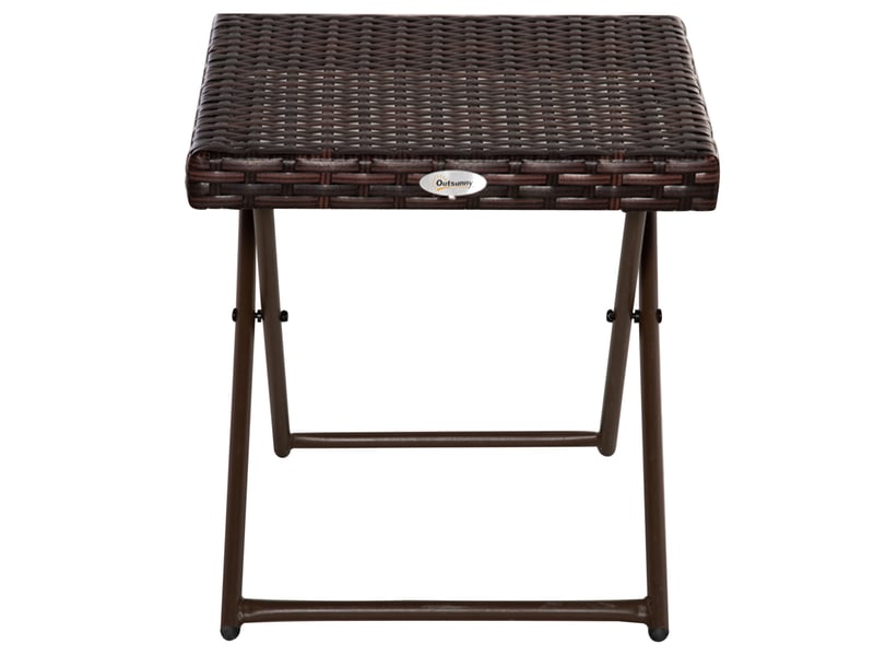  Table basse pliable de jardin résine tressée marron 40x40x40cm  - Conforama A