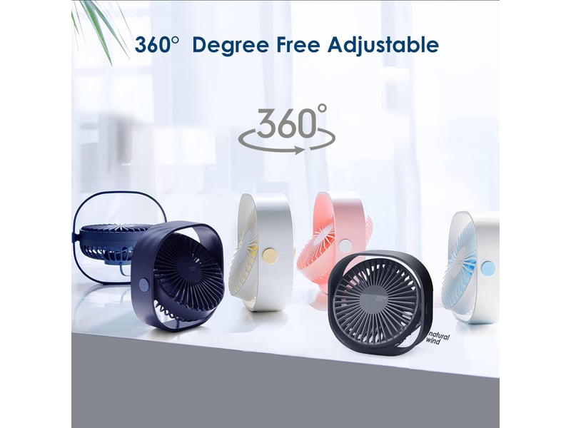  Mini ventilateur portable silencieux ureau 3 vitesses réglable alimenté  - Conforama E