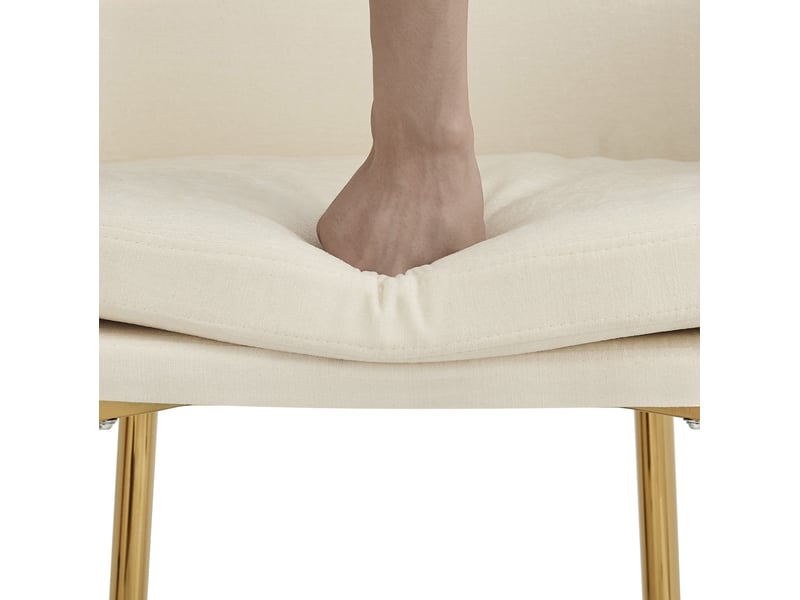  Lot de 4 chaises de salle à manger avec accoudoirs 61x59x78,5 cm blanc  - Conforama D