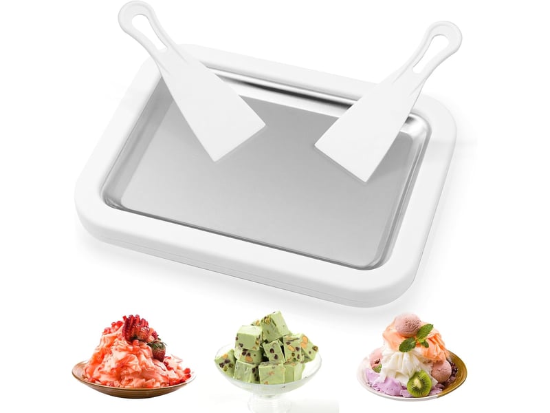  Moule à glace avec 2 spatules - petit appareil à glace roulée instantanée pour glaces roulées maison, yaourts glacés, gelatos GTR00685 - Conforama A