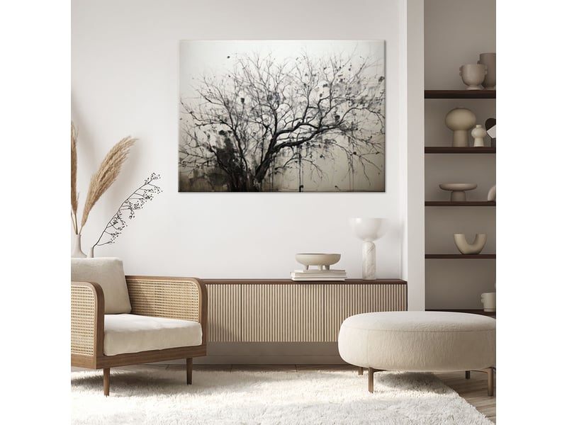 Image sur toile, arbre noir et blanc dans le brouillard 45x30 1334480399 - Conforama B