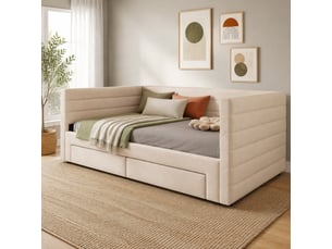 Lit gigogne 90x190 cm <strong>STILVORA</strong>  <strong></strong> coloris beige