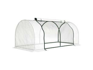 Serre de jardin - dimensions - couverture pe isolante - cadre en acier robuste - porte à fermeture éclair