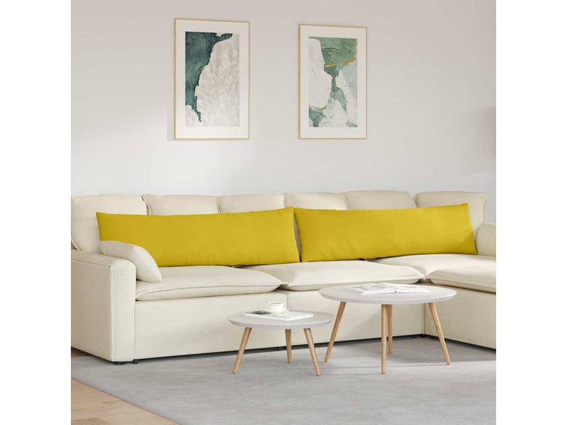  Lot de 2 coussins de canapé, coussins décoratifs jaune 145 x 40 cm cf59102  - Conforama B