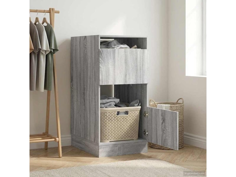 Armoire à laver gris sonoma 50x68x102 cm bois d'ingénierie - Conforama B