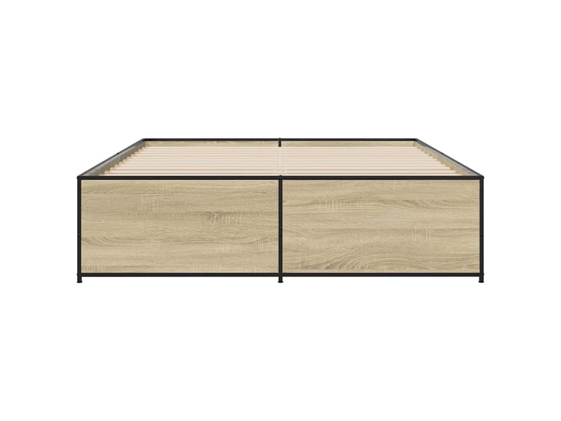  Lit double- lit adulte -  cadre de lit sans matelas chêne sonoma 150x200 cm  - Conforama C