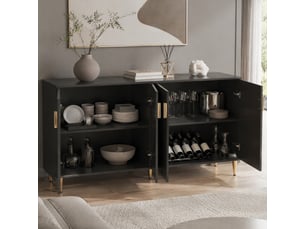 Buffet 4 porte(s) 0 tiroir(s) <strong>MODENVIE</strong> <strong></strong> - 152 cm coloris noir