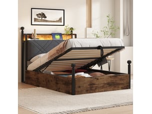 Lit baldaquin 90x190 cm <strong>OKWISH</strong> <strong></strong> coloris bicolore