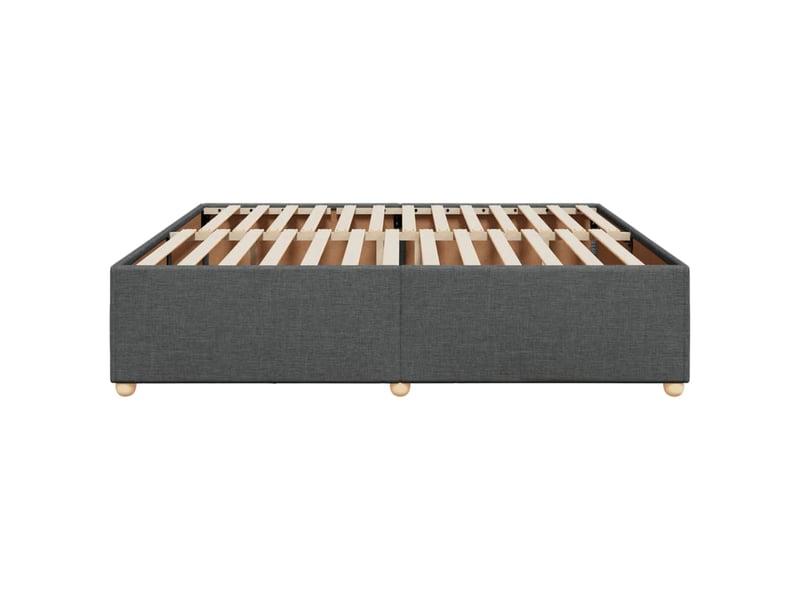 Lit double- lit adulte -  cadre de lit sans matelas gris foncé 200x200 cm tissu  - Conforama D