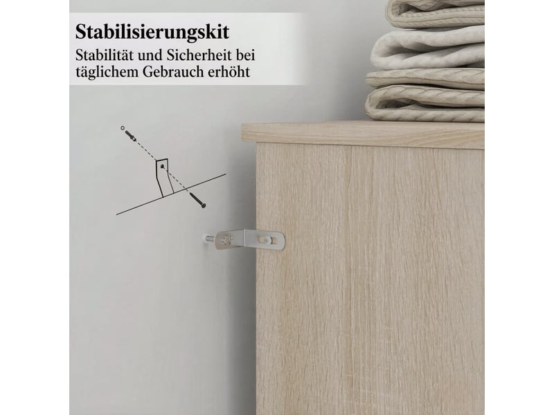  Tête de lit,140x19x103,5 cm,4 niches,effet bois naturel  - Conforama D
