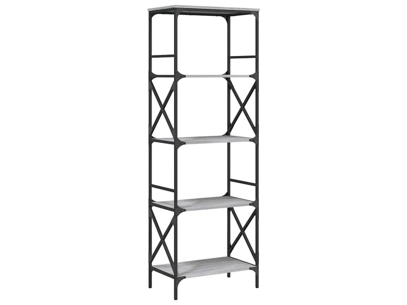  Bibliothèque à 5 niveaux, armoire à livres sonoma gris 59x35x171 cm  - Conforama A