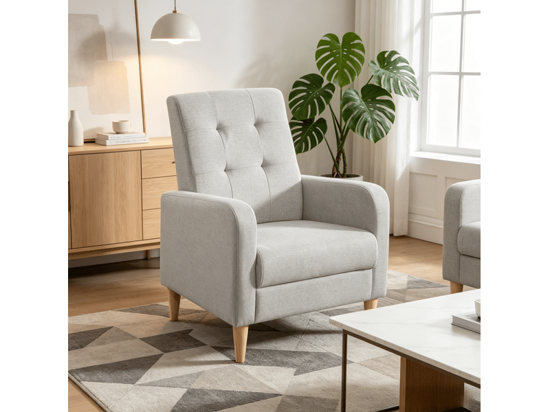  Fauteuil lounge nordique gris clair evryae  - Conforama C