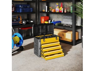 Boîte à outils à 4 tiroirs 49,7 x 25,3 x 40,7 cm jaune evryae
