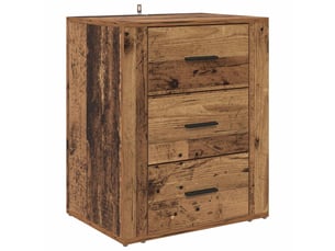 Table de chevet - cabinet de chevet - table de nuit bois ancien 35 x 50 x 60 cm bois d'ingénierie