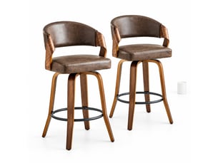 tabouret de bar  <strong>OKWISH</strong>  - marron hauteur d'assise 66 cm vendu Par paire