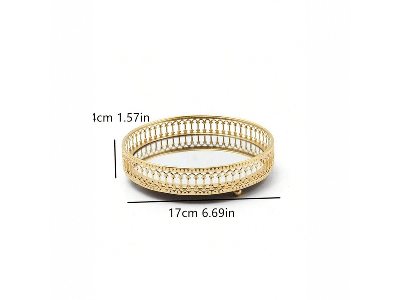  Organisateur de bijoux cosmétiques, plateau décoratif miroir en métal, plateaux de fruits, plateau de rangement pour table  - Conforama D