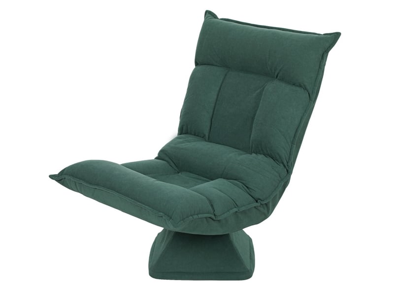  Fauteuil de sol modenvie pivotant 360° dossier réglable 5 positions 70 x 62 x 95 cm vert polyester  - Conforama A