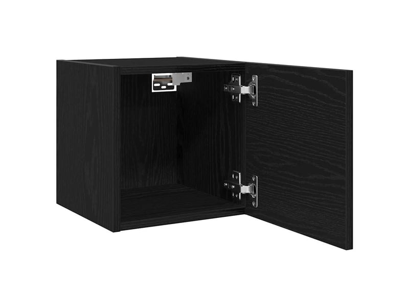 Meuble tv - banc tv - meuble de rangement mural 30,5 x 30 x 30 cm chêne noir bois d'ingénierie - Conforama E