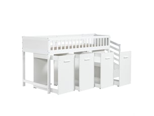 Lit mezzanine 90x200 cm SOGEU coloris blanc