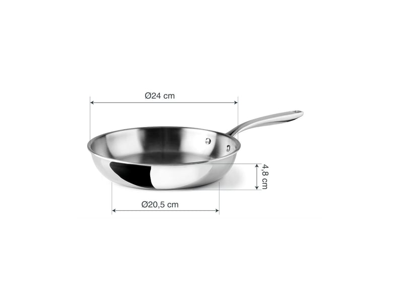  Lacor - poêle inox 24cm  60854 - trichef 60854 - Conforama C