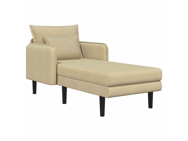  Vidaxl grande méridienne vert gris tissu en velours côtelé  - Conforama D