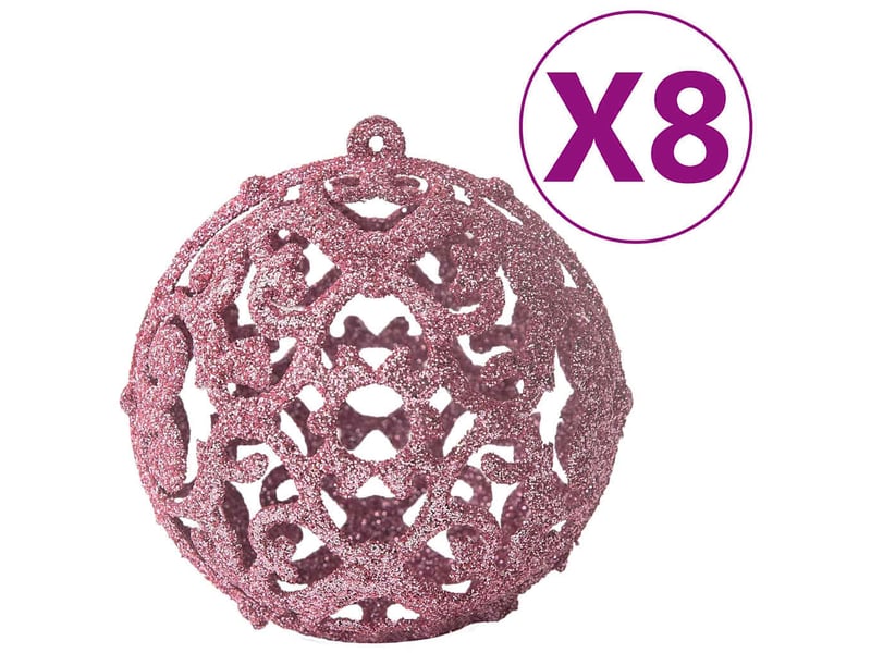  Ensemble de boules de noël 100 pcs rose  - Conforama D