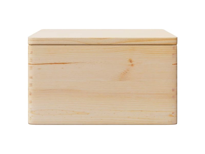  Boîte de rangement, coffre de rangement avec couvercle 40x30x23 cm bois de pin massif  - Conforama D