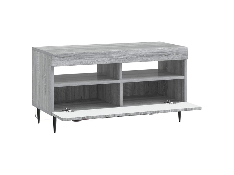  Meuble tv - banc tv - meuble de rangement led sonoma gris bois d'ingénierie  - Conforama E