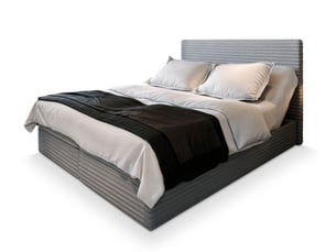 Lit avec rangement 140x200 cm <strong>MASSENO</strong> <strong></strong> coloris gris