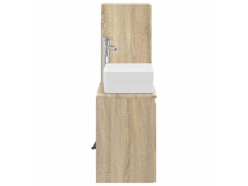  Ensemble de mobilier de salle de bain 2 pcs chêne sonoma shl8349  - Conforama D