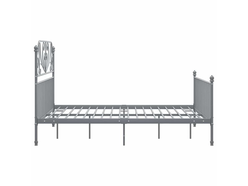  Lit double- lit adulte -  cadre de lit sans matelas gris métal 140x200 cm  - Conforama C