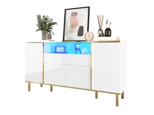 Buffet 4 porte(s) 1 tiroir(s) <strong>DESVIAE</strong> <strong></strong> - 150 cm coloris blanc