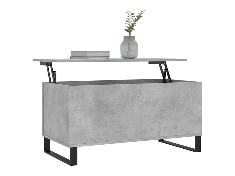  Table basse - table de salon - table à thé gris béton 90x44,5x45 cm bois d'ingénierie  - Conforama C