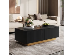 Table basse rectangulaire coloris noir MODENUIT   - 50 cmx50 cm