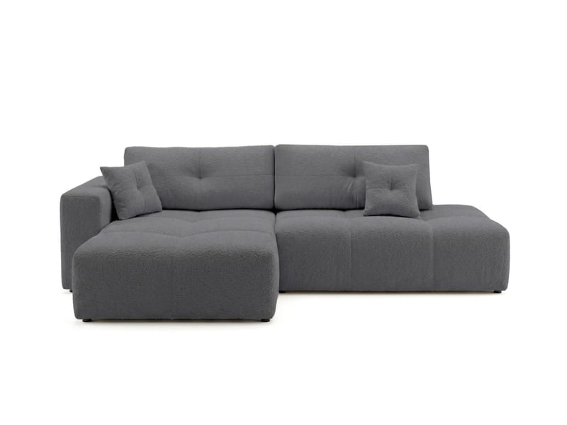  Celine - canapé d'angle fixe convertible 4 places en bouclette  - Conforama E