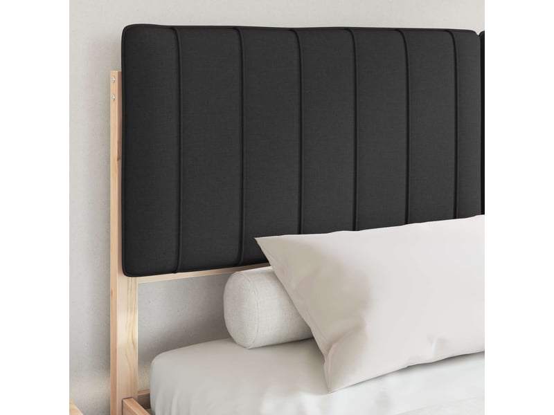  Lit double- lit adulte -  cadre de lit avec tête de lit rembourrée noir 150 x 200 cm  - Conforama B