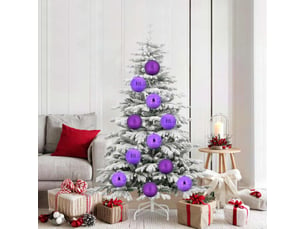 Ensemble de boules de noël xl 9 pcs lilas ø 15 cm plastique